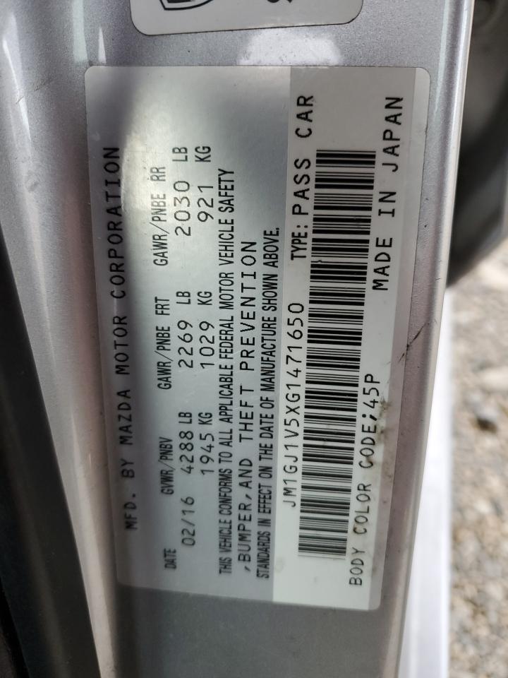 2016 Mazda 6 Touring VIN: JM1GJ1V5XG1471650 Lot: 91805575