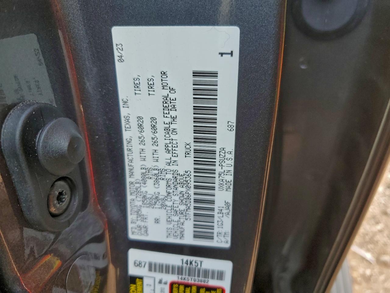 2023 Toyota Tundra Crewmax Platinum VIN: 5TFMA5DB6PX095365 Lot: 94300335