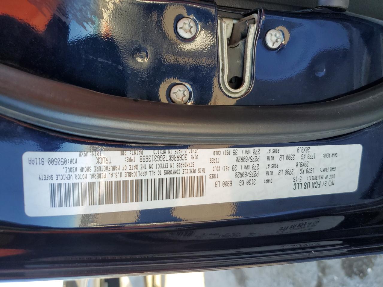 2016 Ram 1500 St VIN: 3C6RR6KT2GG313698 Lot: 91089945