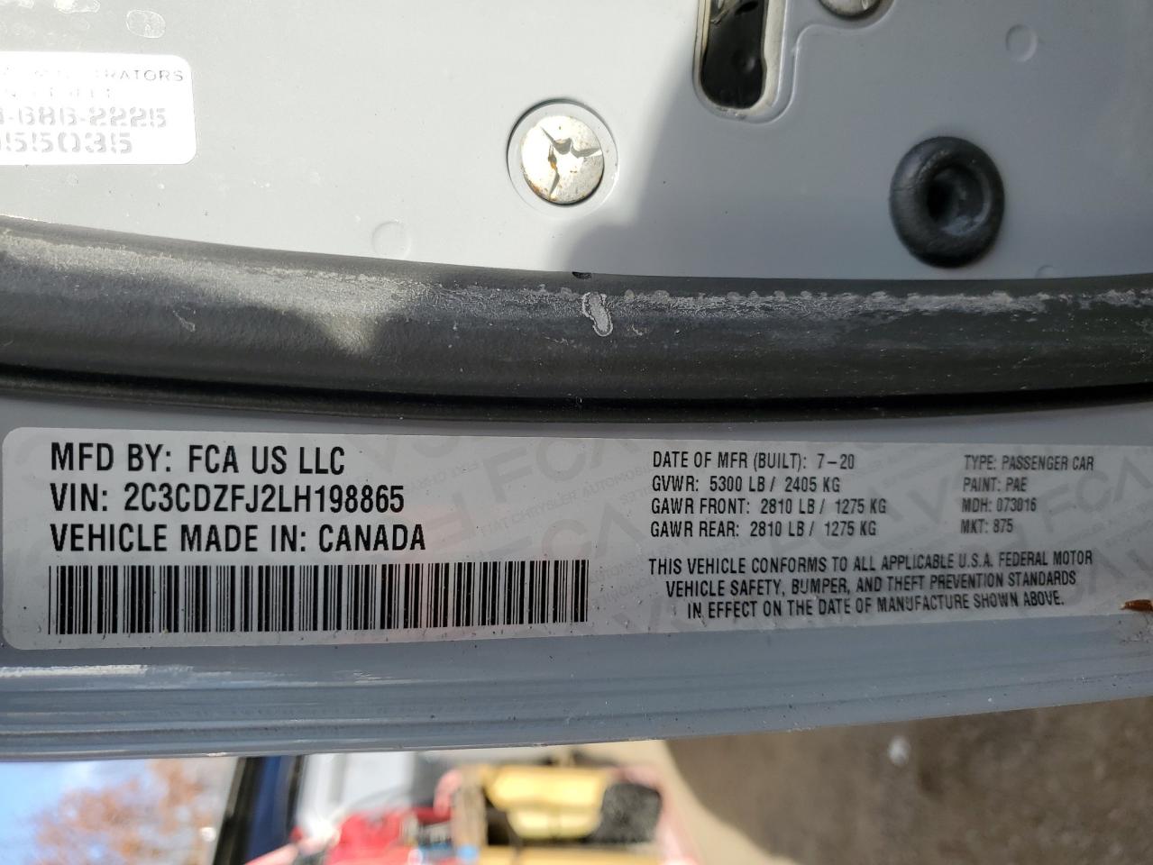 2020 Dodge Challenger R/T Scat Pack VIN: 2C3CDZFJ2LH198865 Lot: 93178955