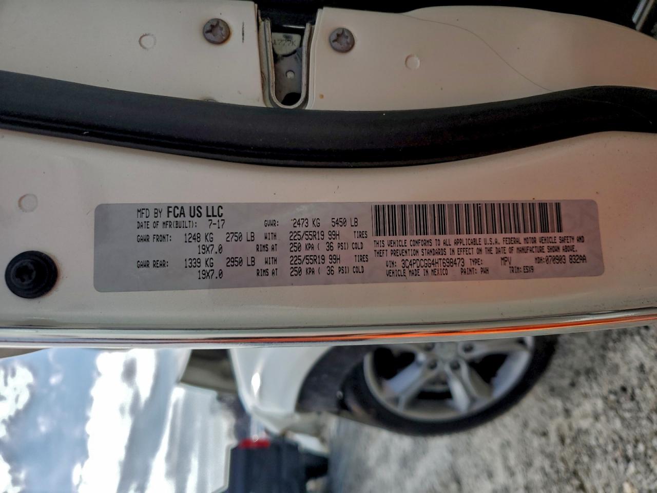 2017 Dodge Journey Crossroad VIN: 3C4PDCGG4HT698473 Lot: 94128725