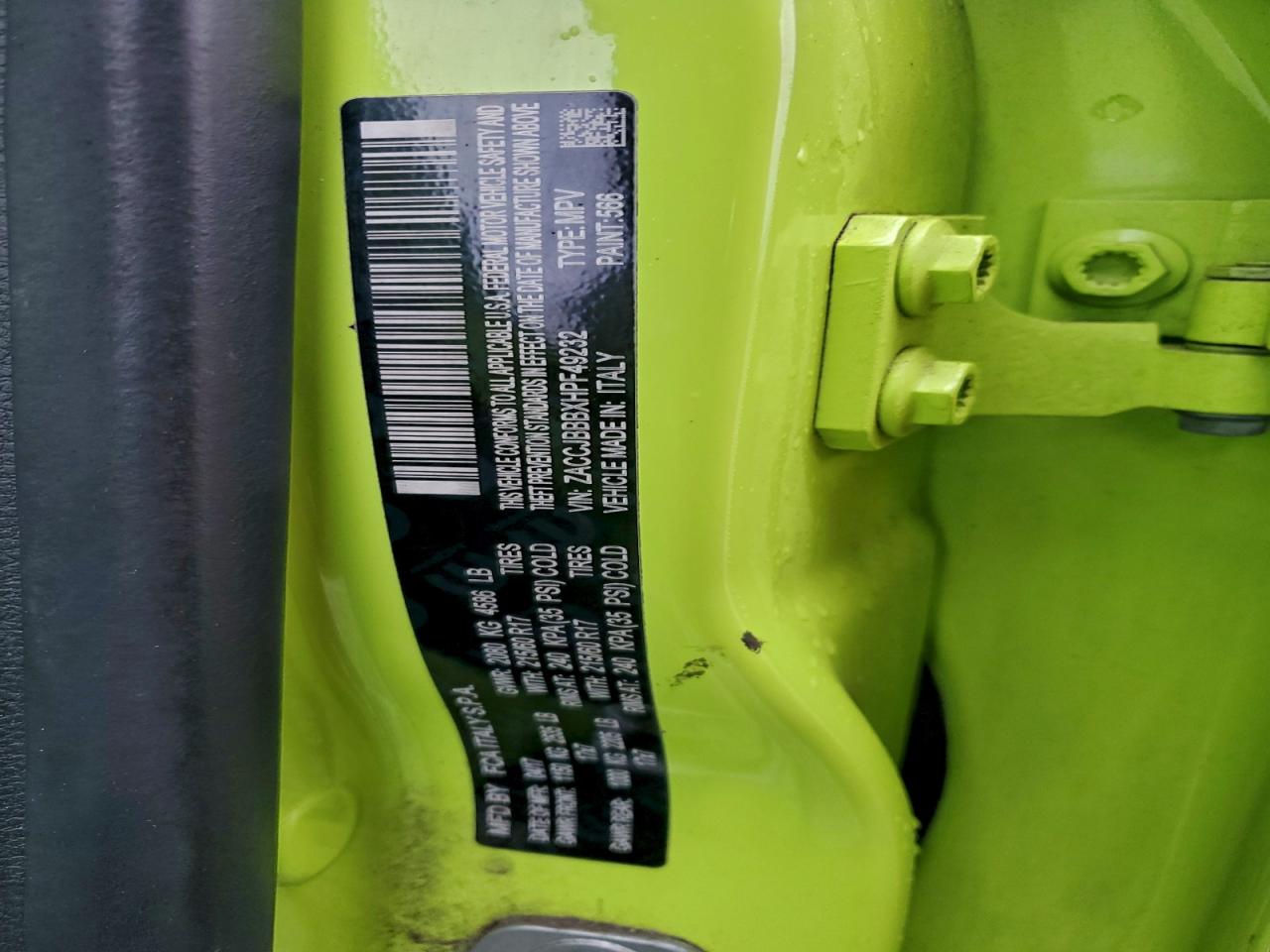 2017 Jeep Renegade Latitude VIN: ZACCJBBBXHPF49232 Lot: 94241485