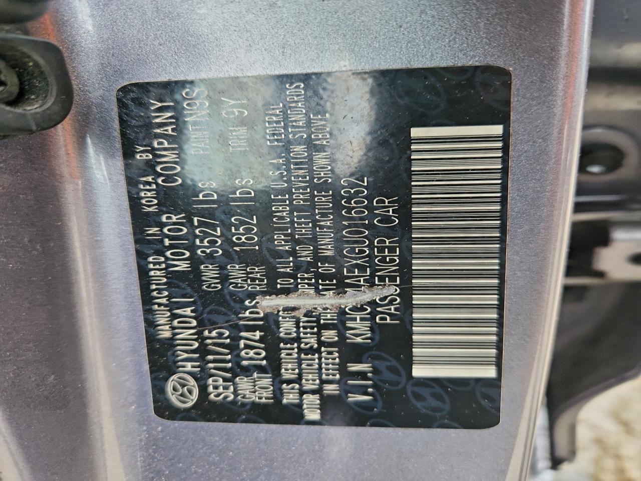 2016 Hyundai Accent Se VIN: KMHCT4AEXGU016632 Lot: 94112415