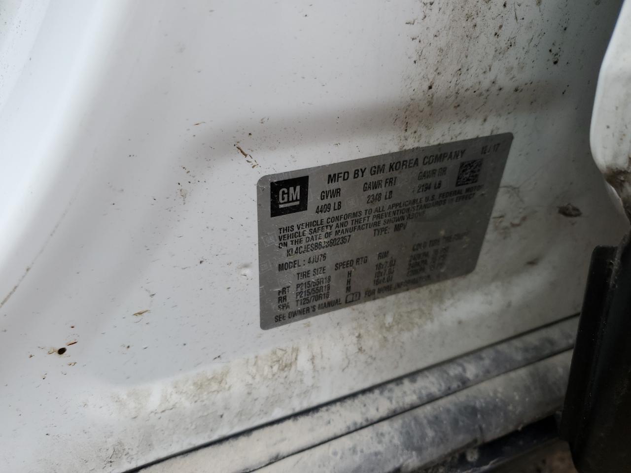 2018 Buick Encore Preferred VIN: KL4CJESB6JB602357 Lot: 93270705