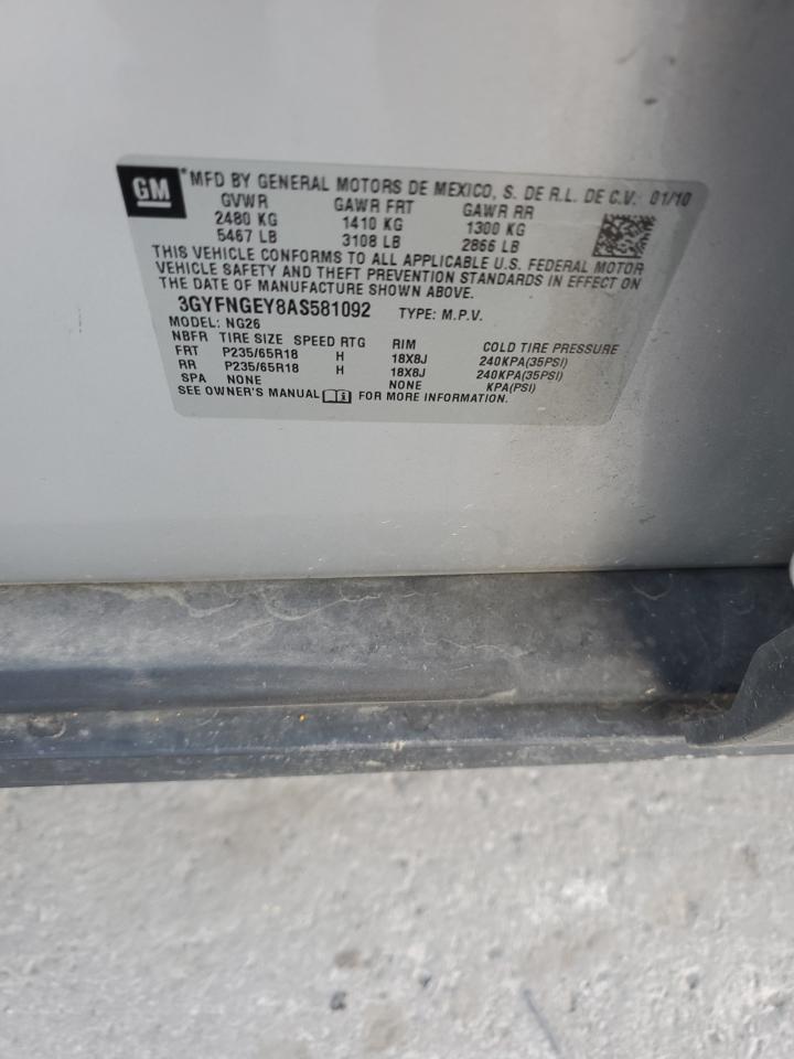 2010 Cadillac Srx VIN: 3GYFNGEY8AS581092 Lot: 92000755