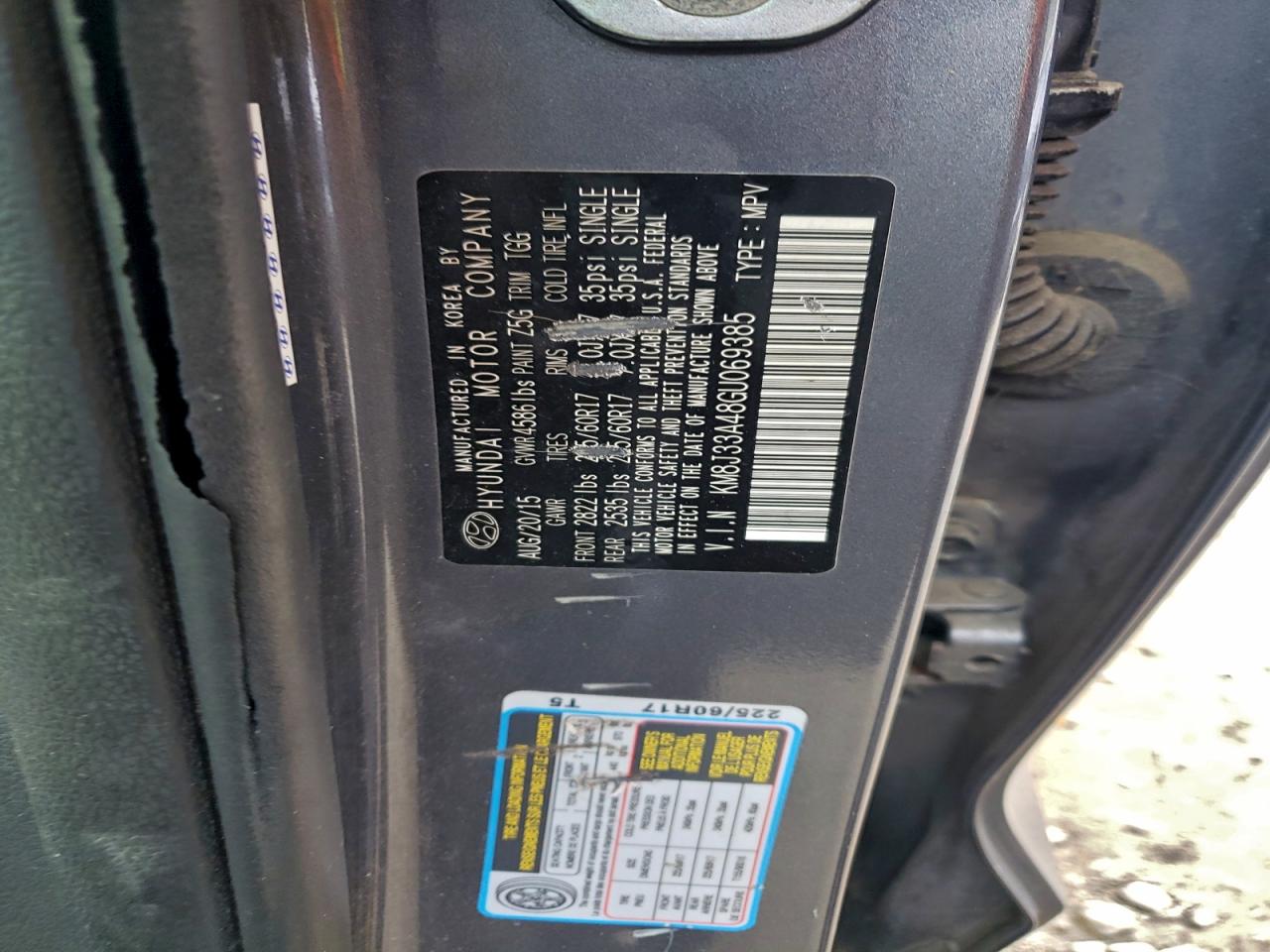 2016 Hyundai Tucson Limited VIN: KM8J33A48GU069385 Lot: 94467105