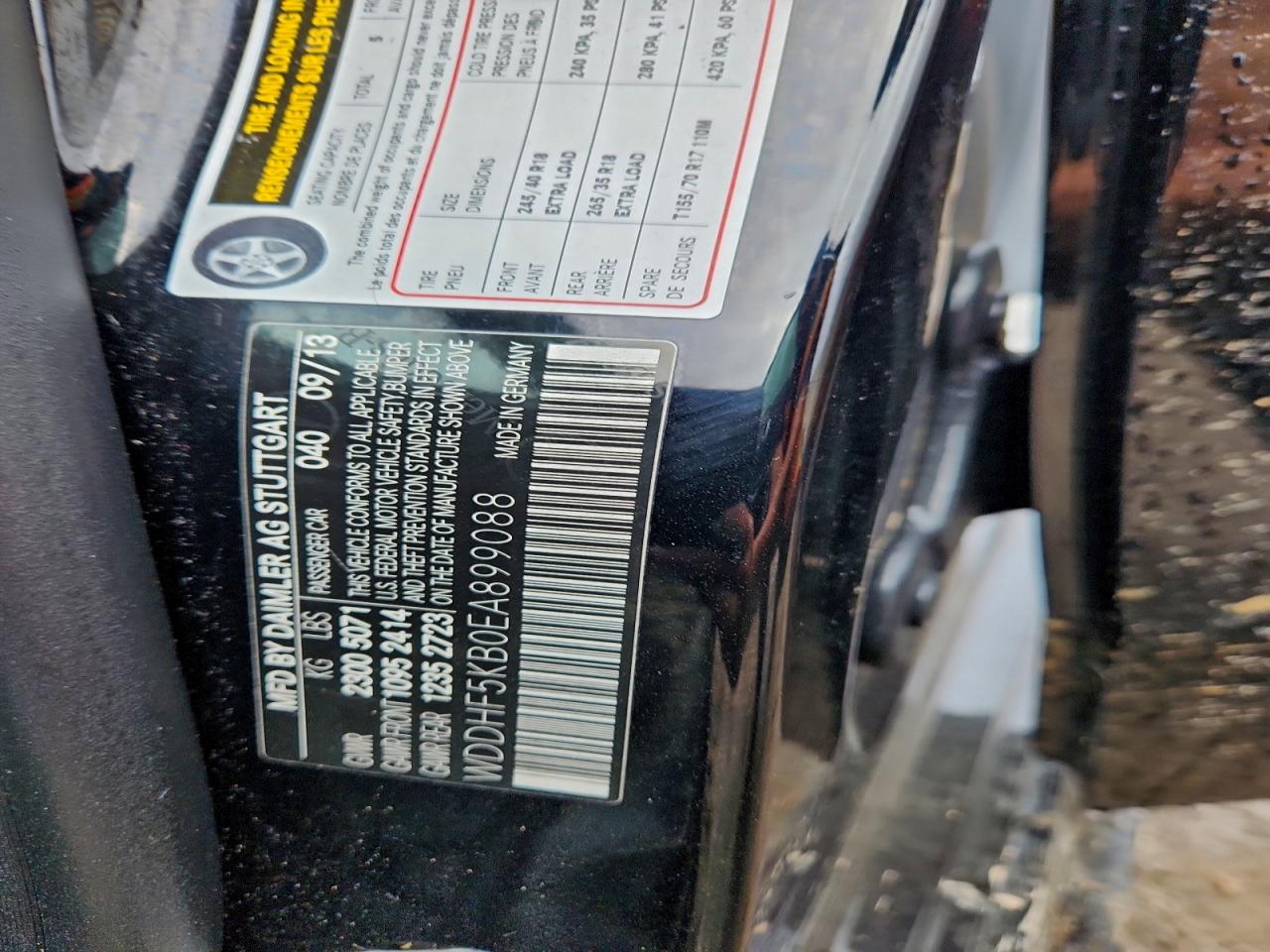 2014 Mercedes-Benz E 350 VIN: WDDHF5KB0EA899088 Lot: 93284265