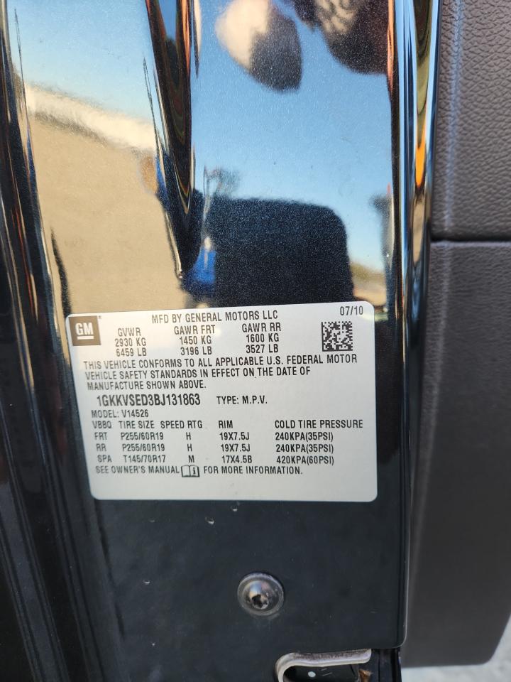 2011 GMC Acadia Slt-2 VIN: 1GKKVSED3BJ131863 Lot: 93316945