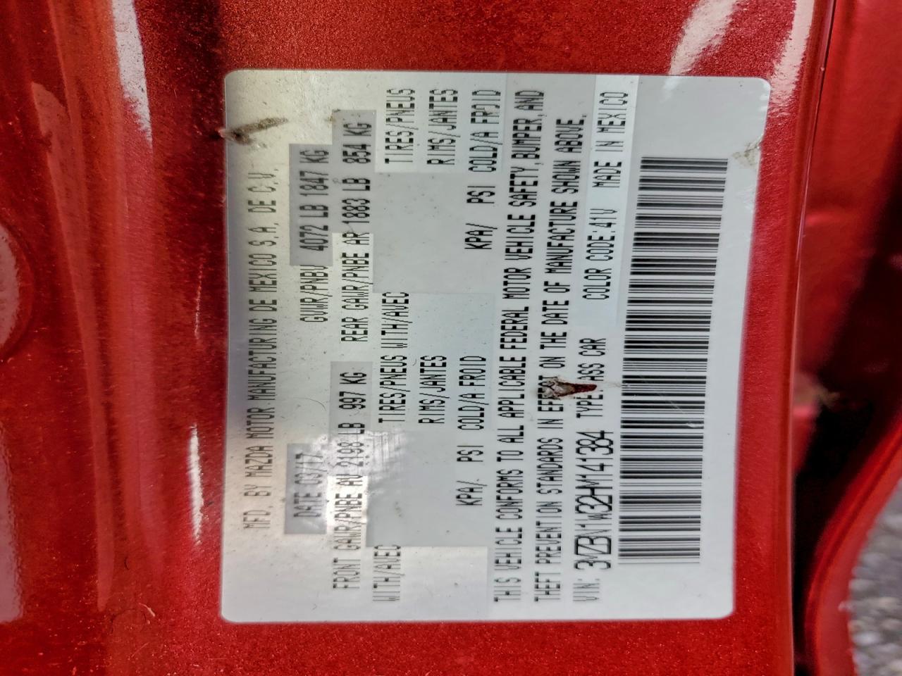 2017 Mazda 3 Grand Touring VIN: 3MZBN1W32HM141384 Lot: 93644805