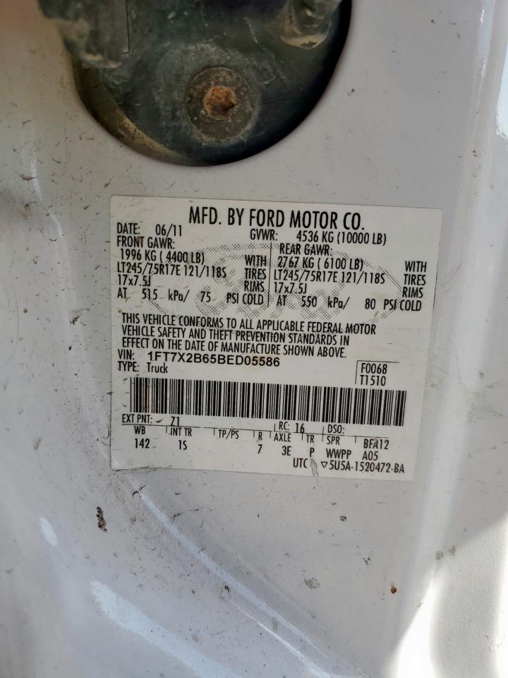 2011 Ford F250 Super Duty VIN: 1FT7X2B65BED05586 Lot: 90905105