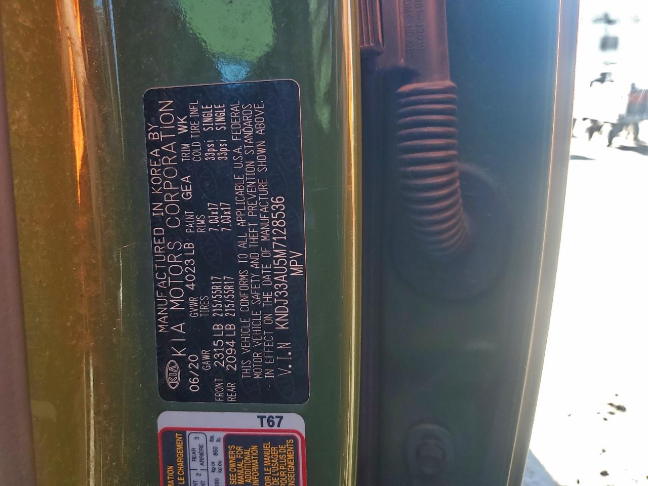 2021 Kia Soul Ex VIN: KNDJ33AU5M7128536 Lot: 94715545