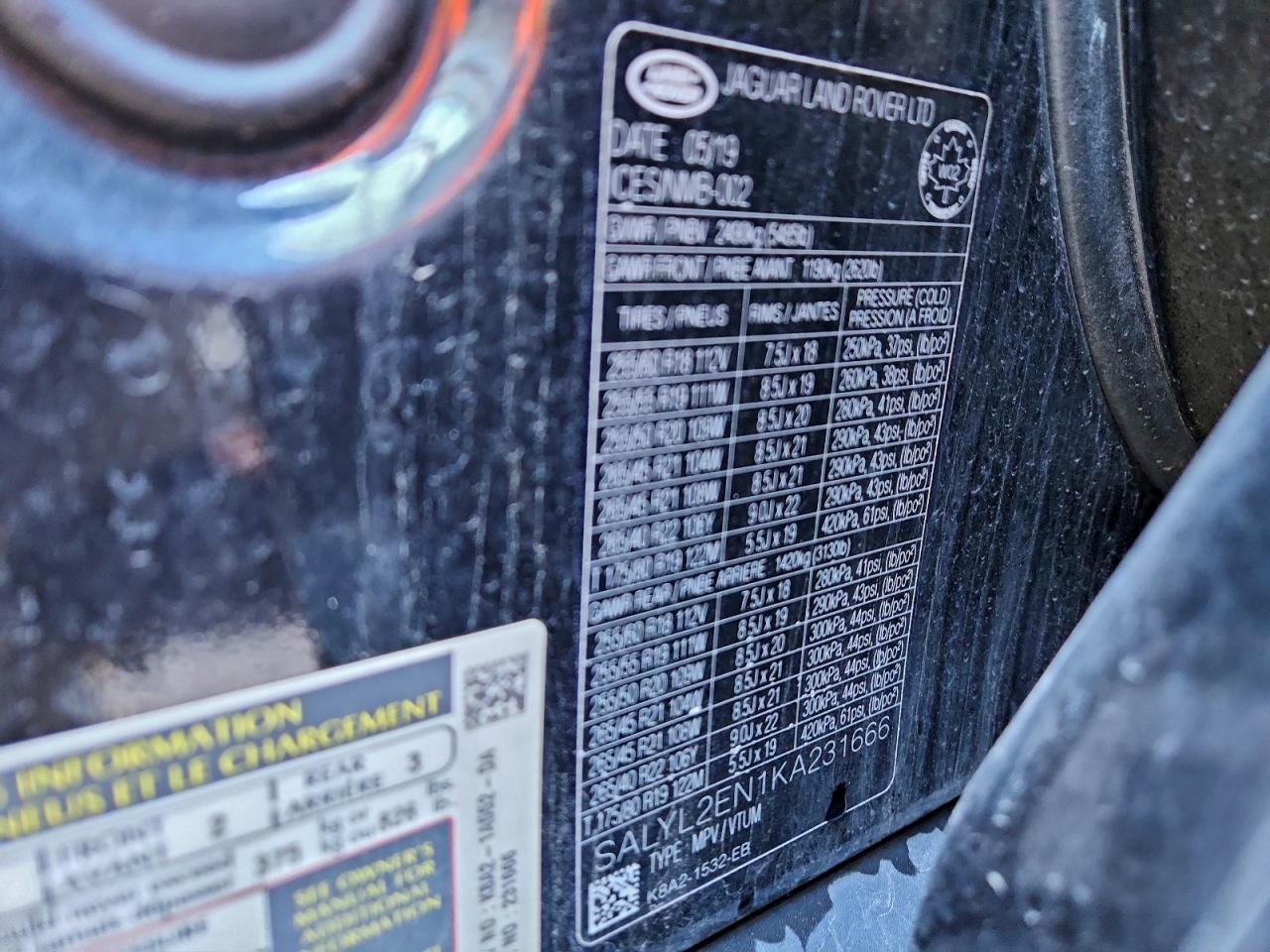 2019 Land Rover Range Rover Velar R-Dynamic Se VIN: SALYL2EN1KA231666 Lot: 92225965