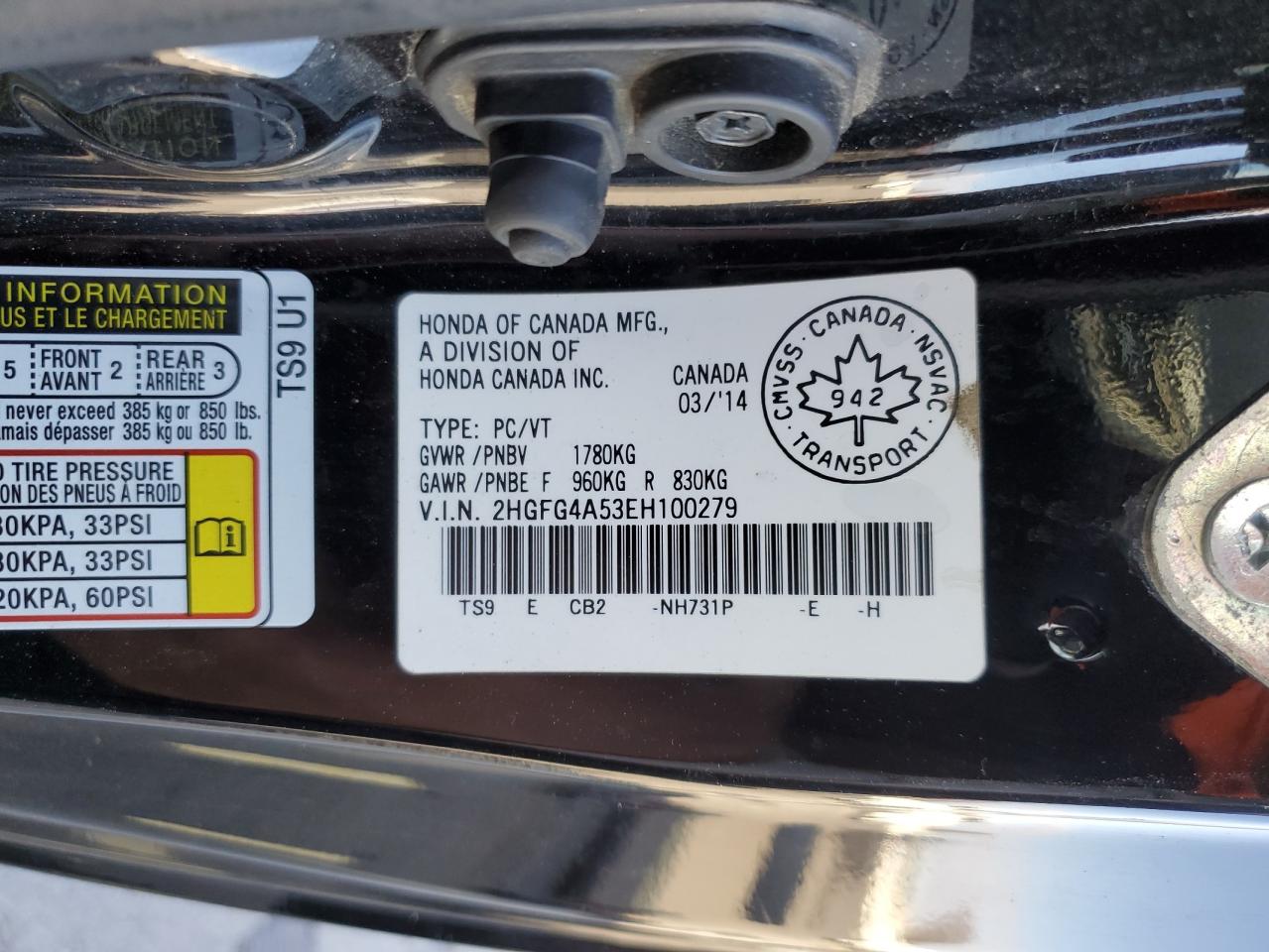 2014 Honda Civic Si VIN: 2HGFG4A53EH100279 Lot: 92355485