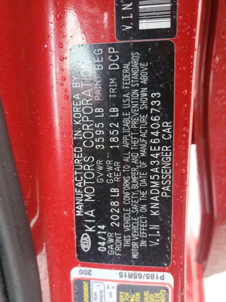 2014 Kia Rio Lx VIN: KNADM5A34E6406733 Lot: 91717935