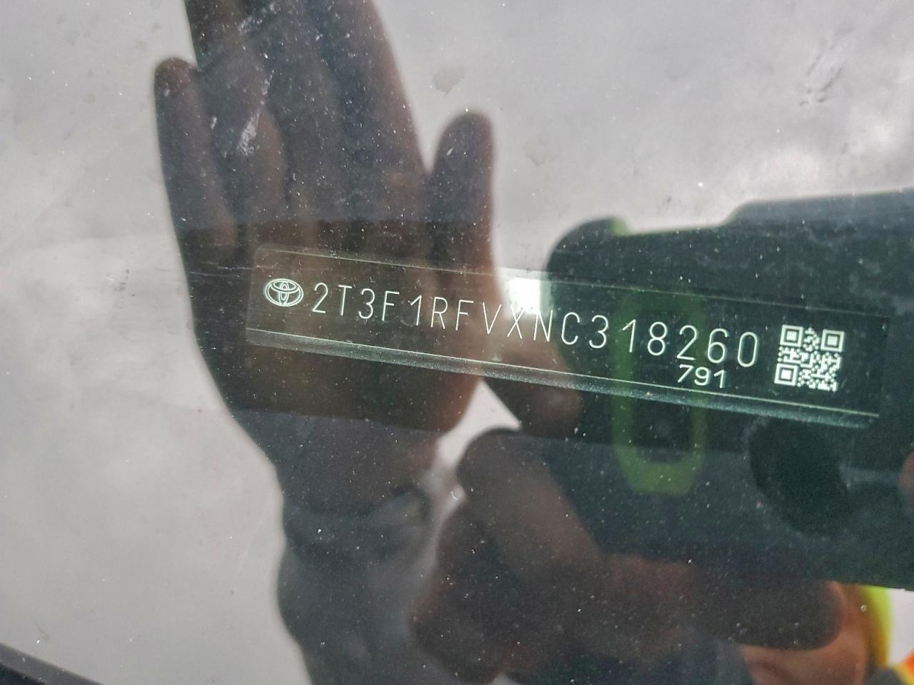 2022 Toyota Rav4 Le VIN: 2T3F1RFVXNC318260 Lot: 93943755