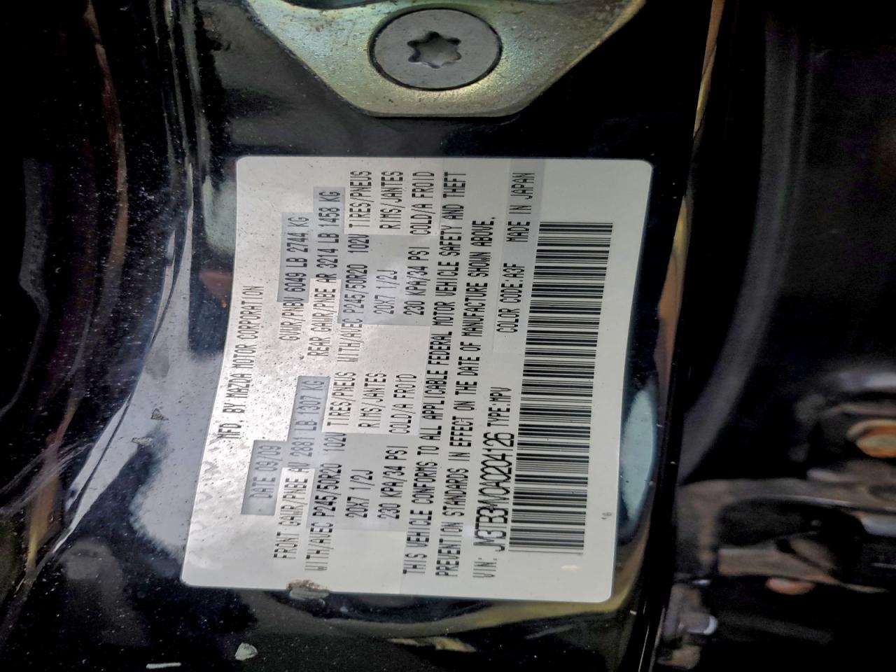 2010 Mazda Cx-9 VIN: JM3TB3MV0A0204126 Lot: 93475475