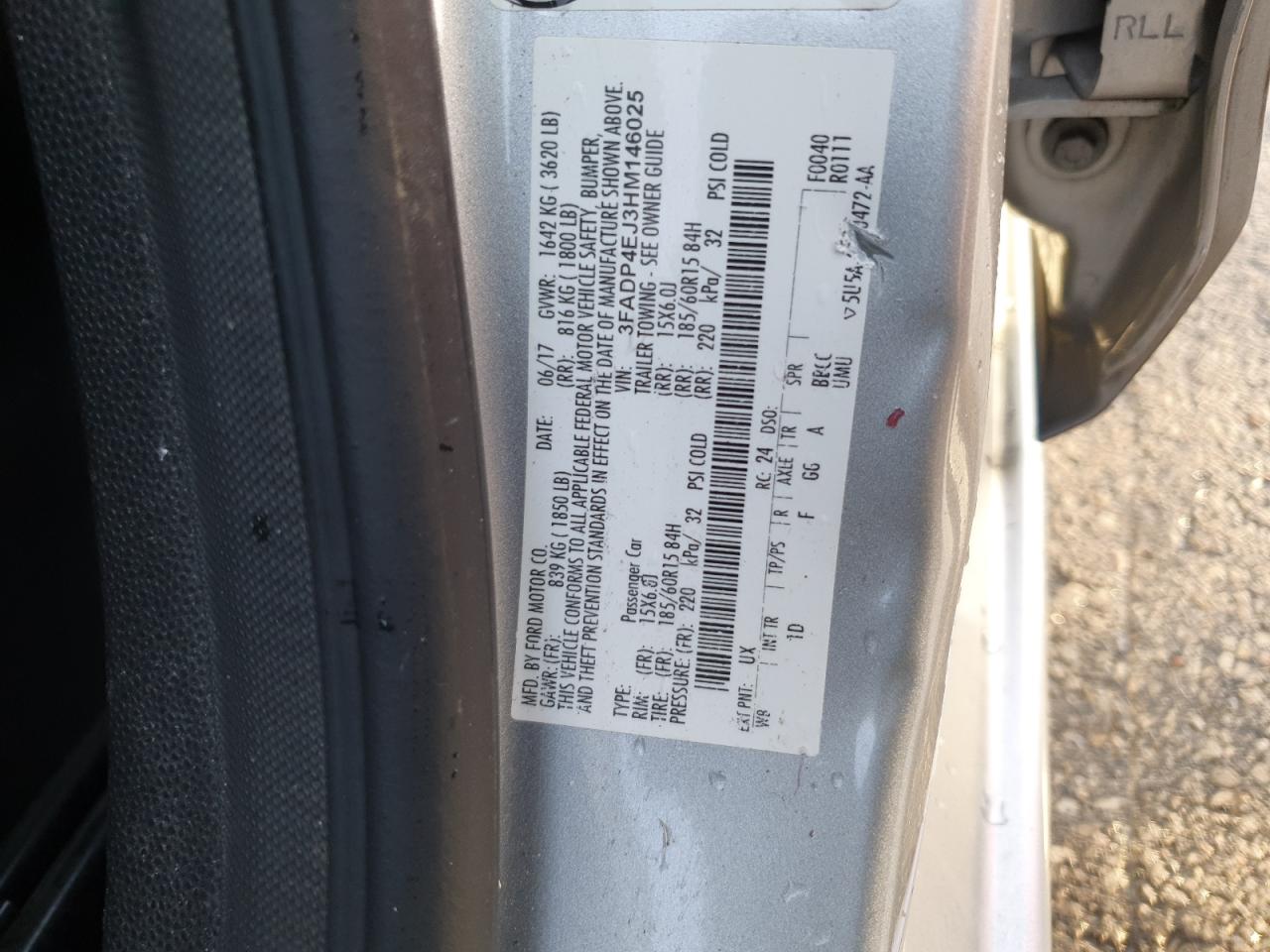 2017 Ford Fiesta Se VIN: 3FADP4EJ3HM146025 Lot: 92645815