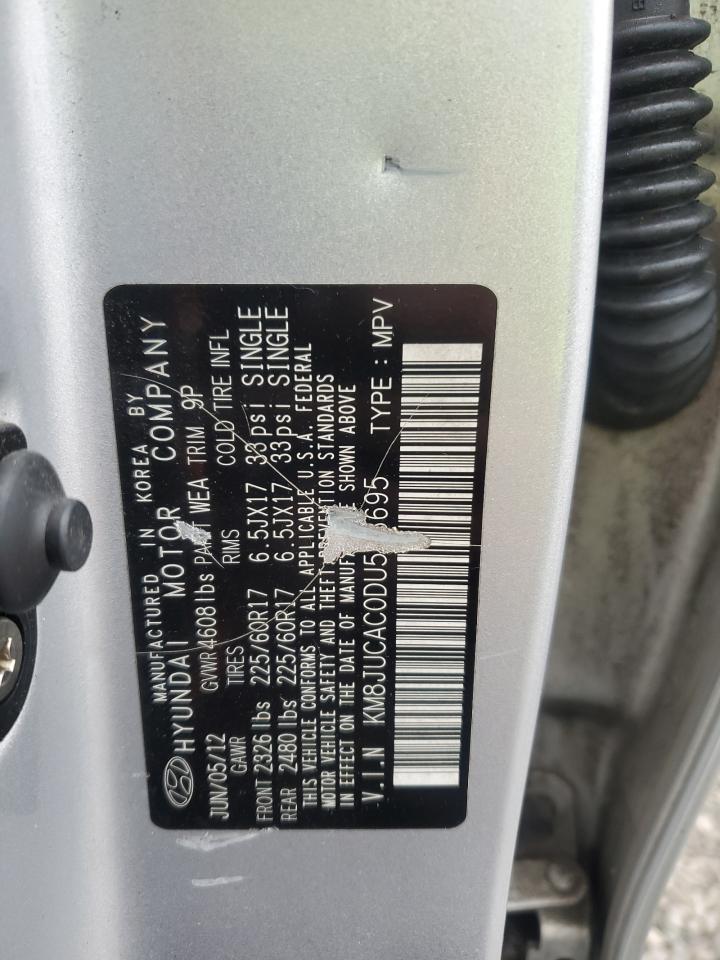 2013 Hyundai Tucson Gls VIN: KM8JUCAC0DU553695 Lot: 93691285