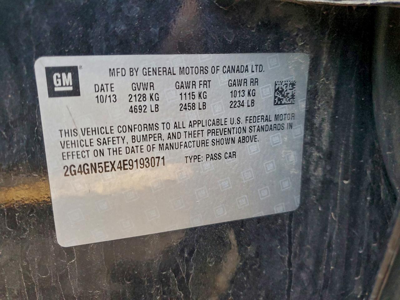 2014 Buick Regal Premium VIN: 2G4GN5EX4E9193071 Lot: 93213635