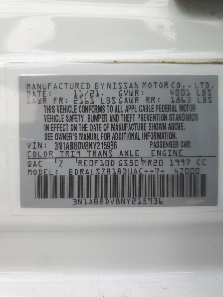 2022 Nissan Sentra Sr VIN: 215936 Lot: 93927445