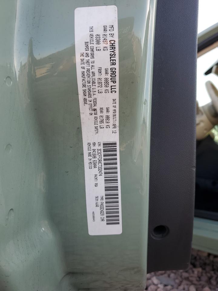 2012 Fiat 500 Pop VIN: 3C3CFFDR0CT332474 Lot: 91737105