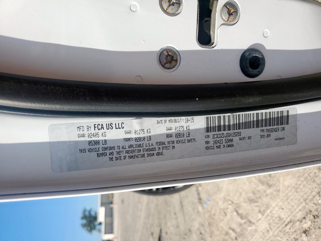 2016 Dodge Challenger Srt 392 VIN: 2C3CDZDJ2GH125293 Lot: 93145085