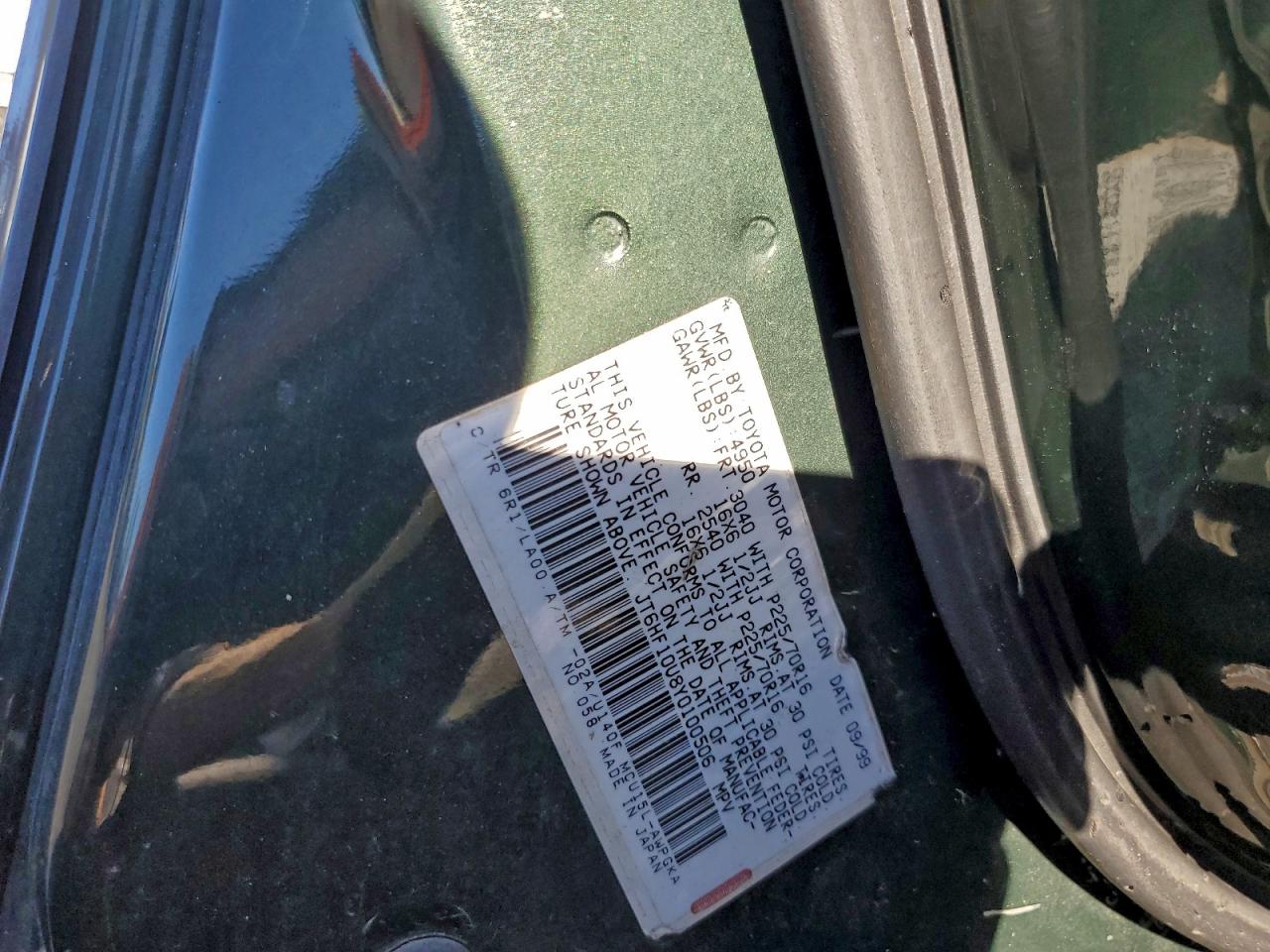 2000 Lexus Rx 300 VIN: JT6HF10U8Y0100506 Lot: 94124015