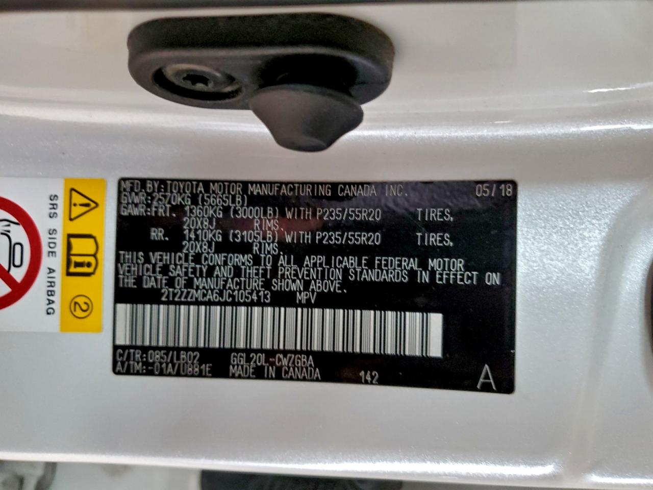 2018 Lexus Rx 350 Base VIN: 2T2ZZMCA6JC105413 Lot: 94137335