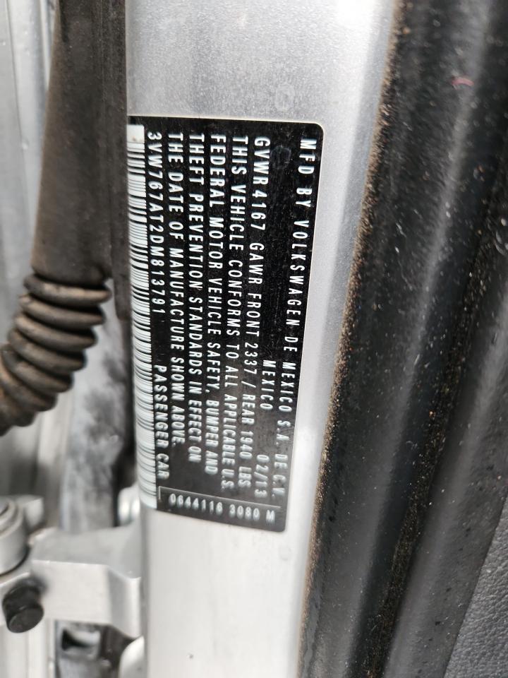 2013 Volkswagen Beetle Turbo VIN: 3VW767AT2DM813791 Lot: 93301065