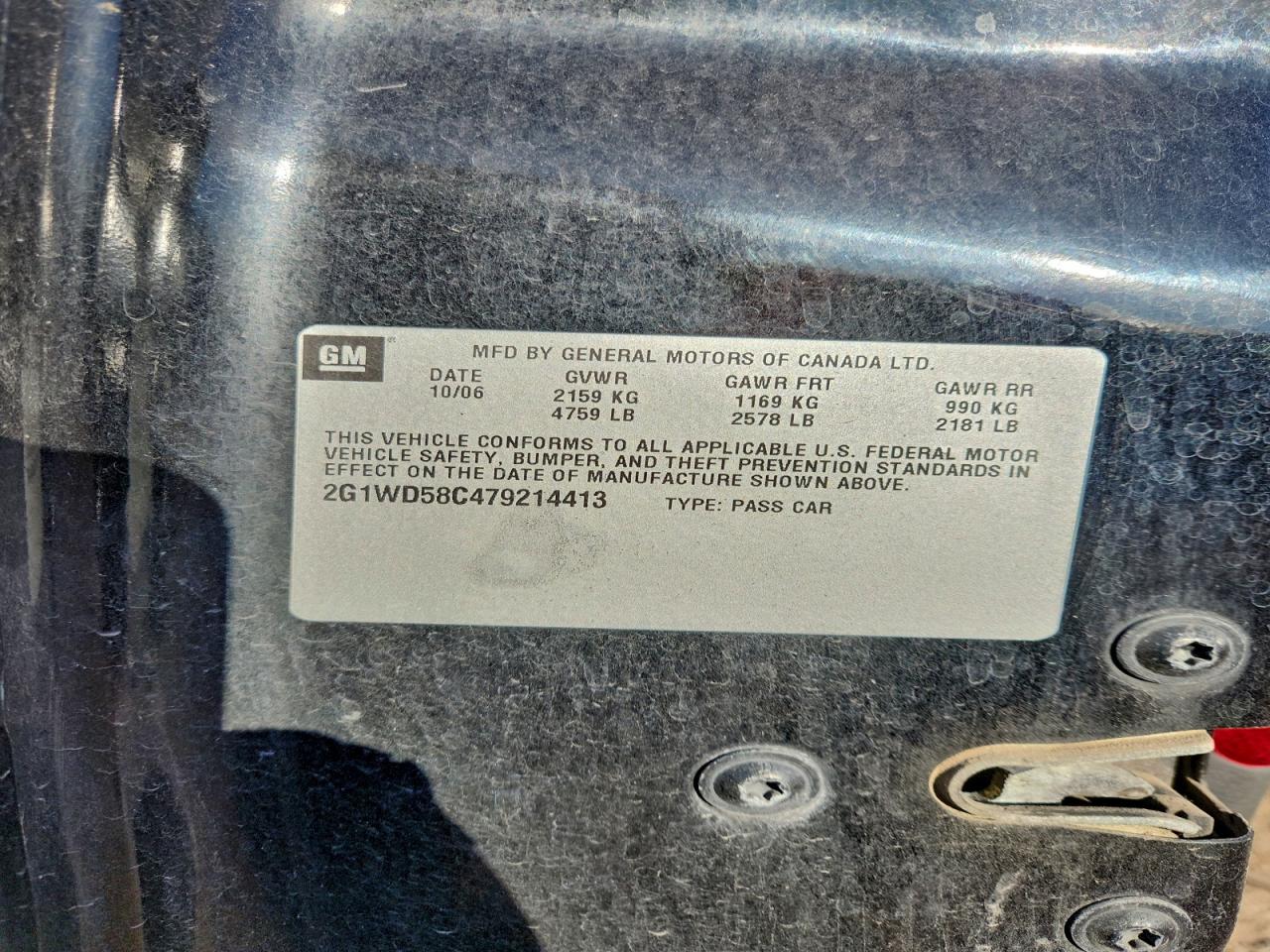 2007 Chevrolet Impala Super Sport VIN: 2G1WD58C479214413 Lot: 94403715