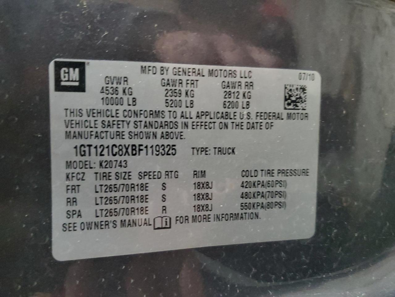 2011 GMC Sierra K2500 Slt VIN: 1GT121C8XBF119325 Lot: 90817775