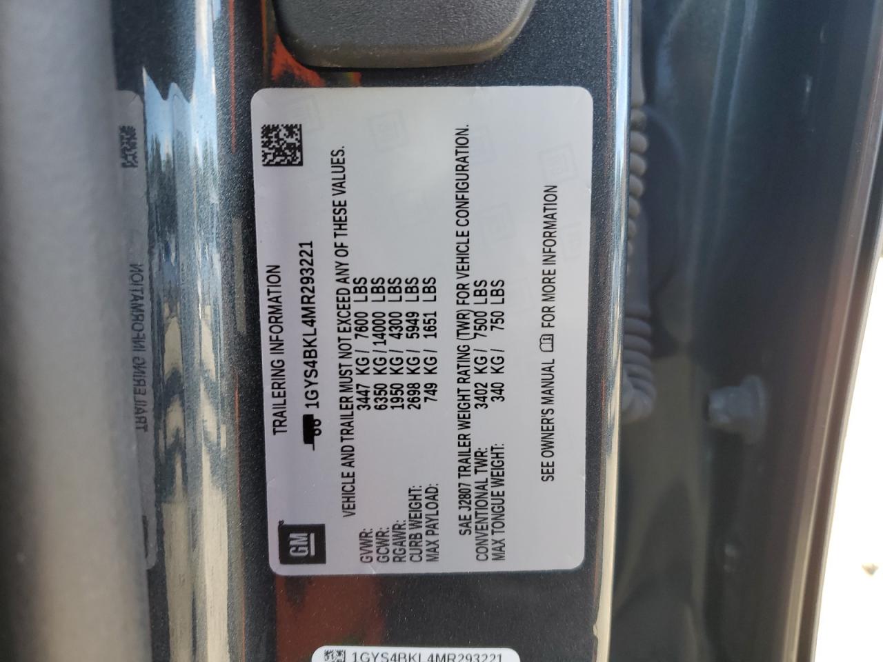 2021 Cadillac Escalade Premium Luxury VIN: 1GYS4BKL4MR293221 Lot: 90135195