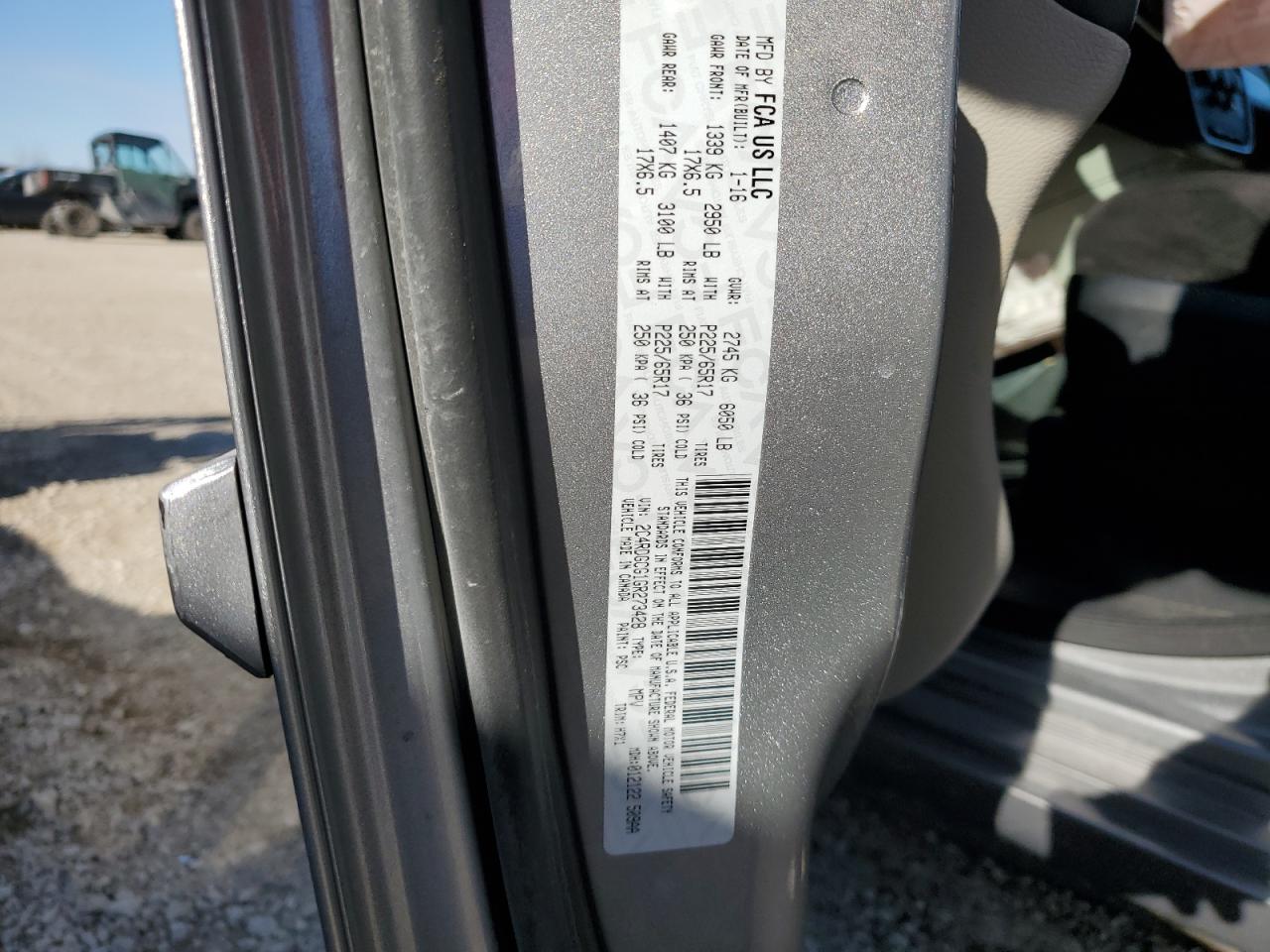 2016 Dodge Grand Caravan Sxt VIN: 2C4RDGCG1GR273428 Lot: 92708125