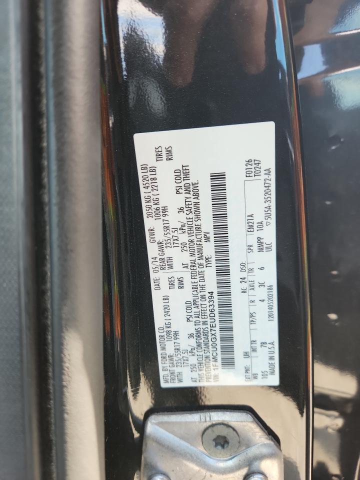 2014 Ford Escape Se VIN: 1FMCU0GX7EUD63394 Lot: 92909735