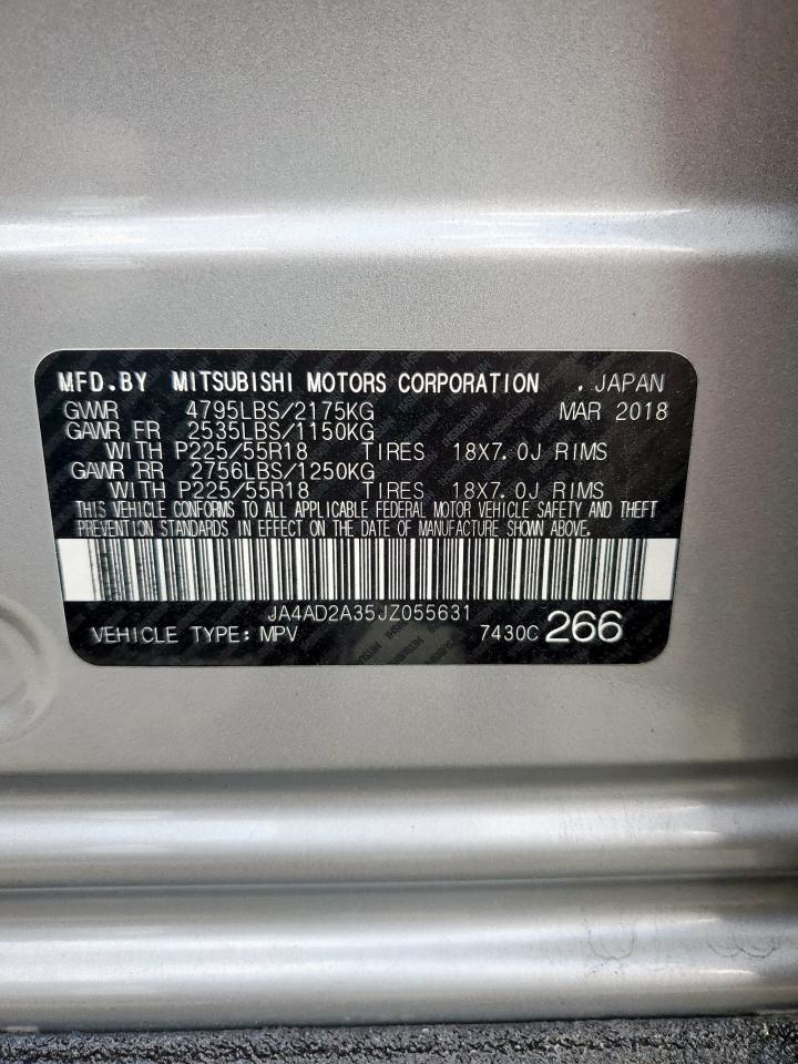 2018 Mitsubishi Outlander Es VIN: JA4AD2A35JZ055631 Lot: 92359885