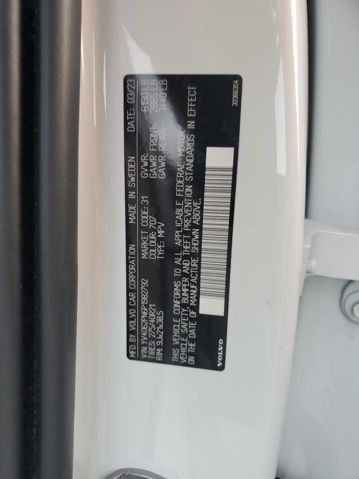 2023 Volvo Xc90 Plus VIN: YV4062PN6P1982792 Lot: 93533785