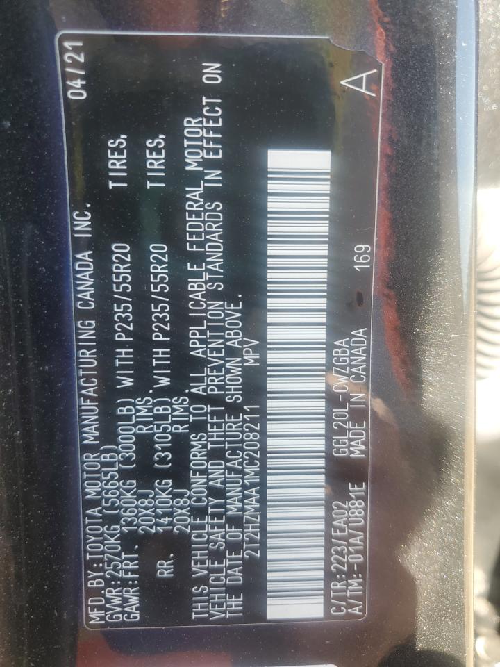 2021 Lexus Rx 350 VIN: 2T2HZMAA1MC208211 Lot: 91470265