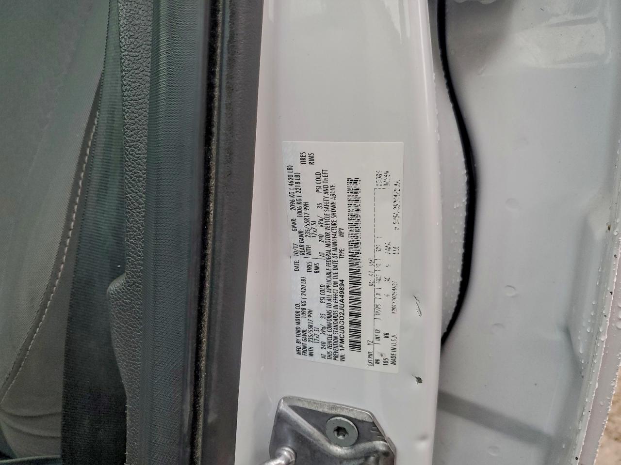 2018 Ford Escape Se VIN: 1FMCU0GD2JUA49894 Lot: 94333675