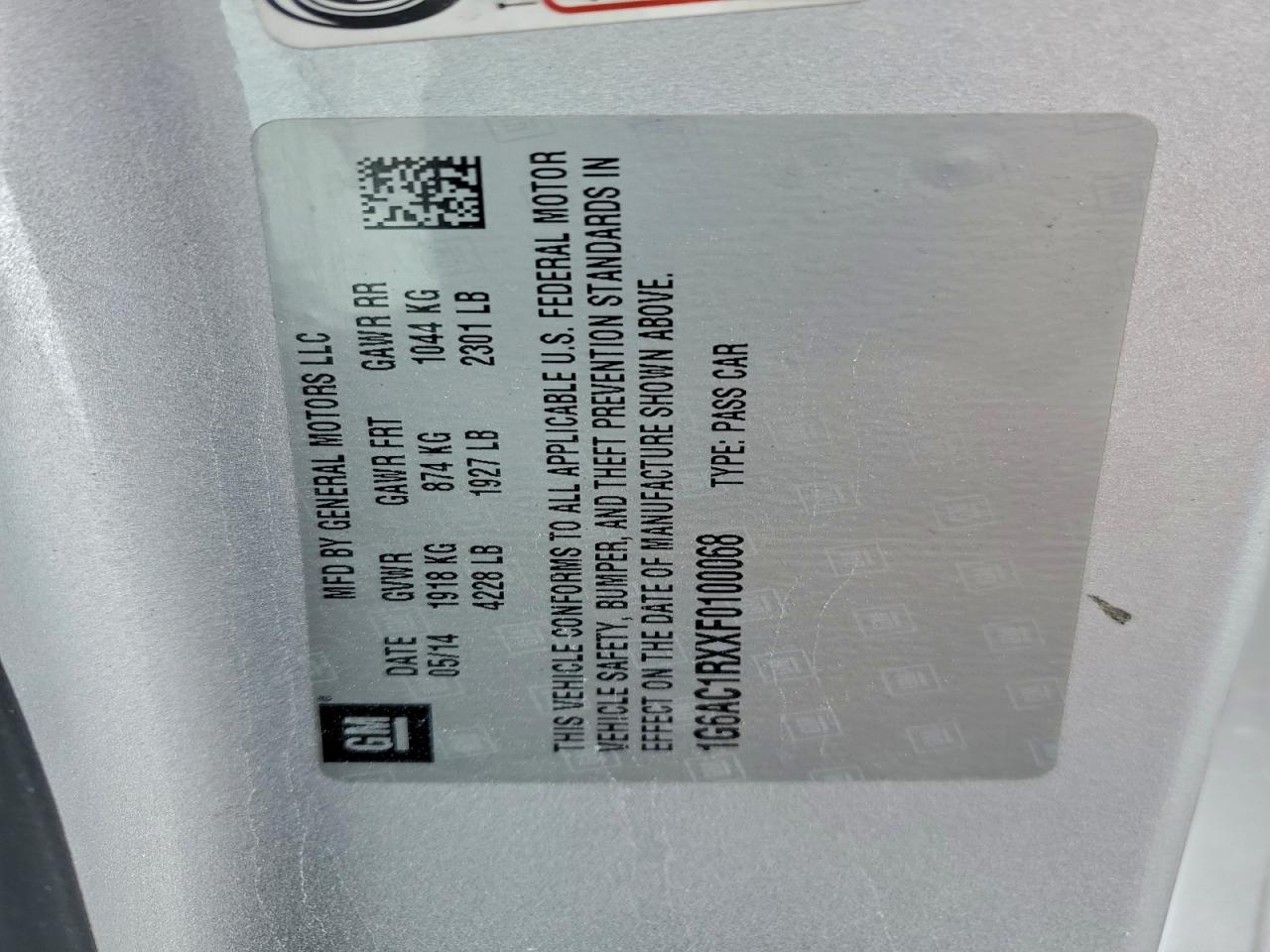 2015 Cadillac Ats Performance VIN: 1G6AC1RXXF0100068 Lot: 92779055