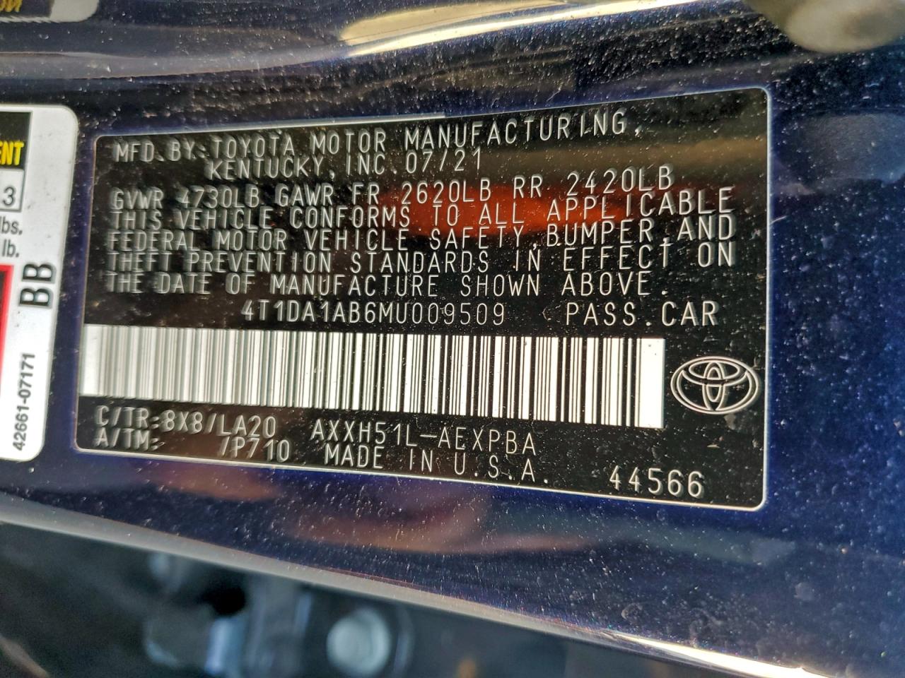 2021 Toyota Avalon Limited VIN: 4T1DA1AB6MU009509 Lot: 94511745