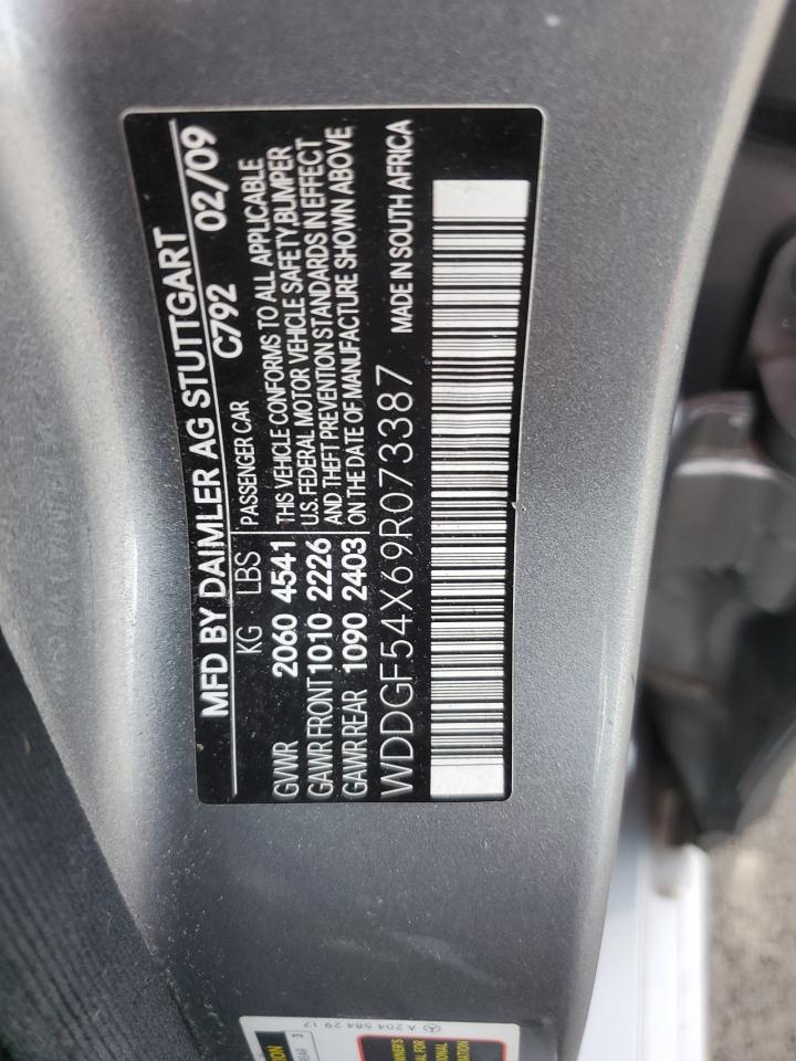 2009 Mercedes-Benz C 300 VIN: WDDGF54X69R073387 Lot: 92316905