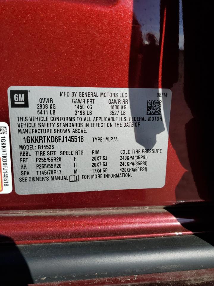 2015 GMC Acadia Denali VIN: 1GKKRTKD6FJ145518 Lot: 91645365