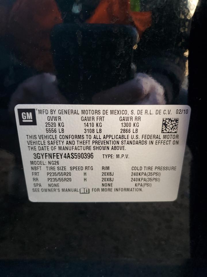 2010 Cadillac Srx Premium Collection VIN: 3GYFNFEY4AS590396 Lot: 92383825