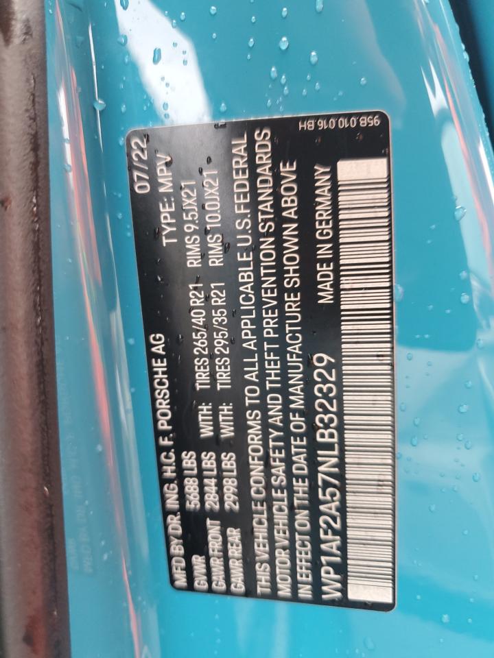 2022 Porsche Macan Gts VIN: WP1AF2A57NLB32329 Lot: 92179915