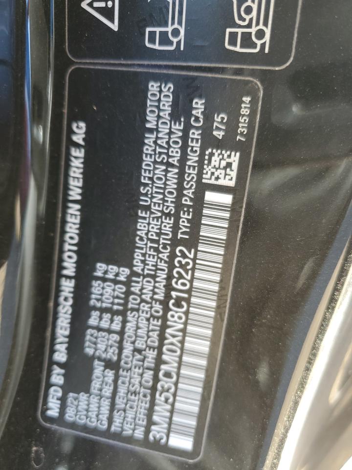 2022 BMW M240Xi VIN: 3MW53CM0XN8C16232 Lot: 91874085