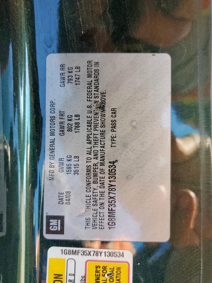 2008 Saturn Sky Redline VIN: 1G8MF35X78Y130534 Lot: 91309065