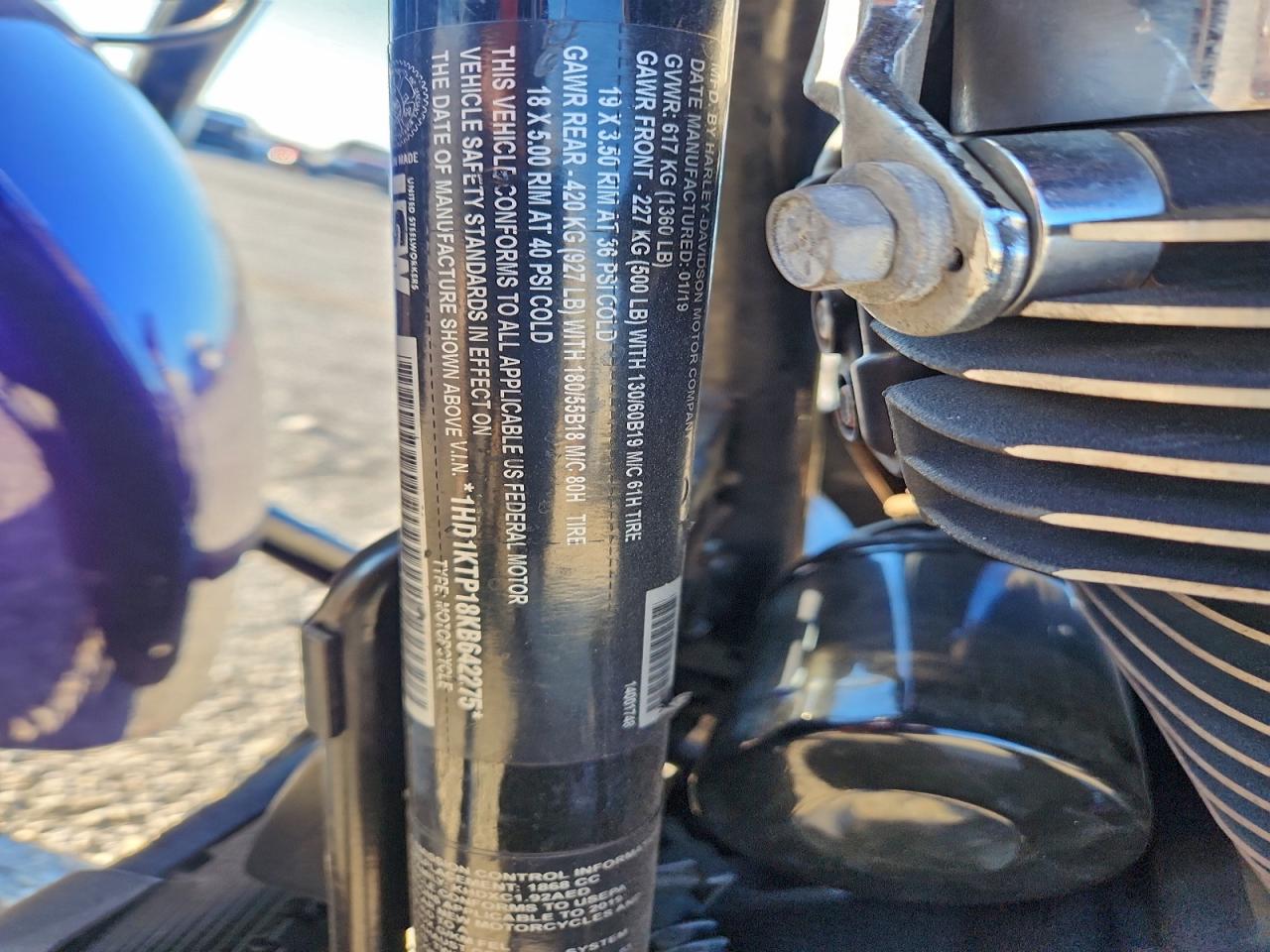 2019 Harley-Davidson Fltrxs VIN: 1HD1KTP18KB642275 Lot: 92920775