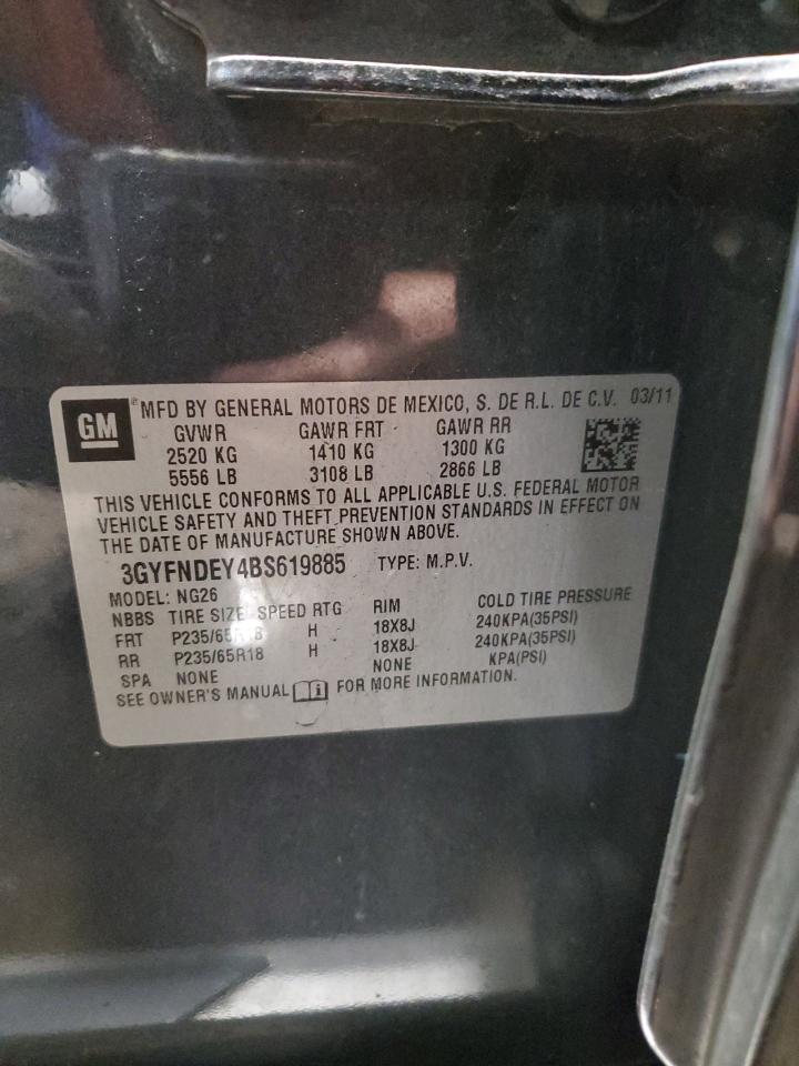 2011 Cadillac Srx Luxury Collection VIN: 3GYFNDEY4BS619885 Lot: 93019135