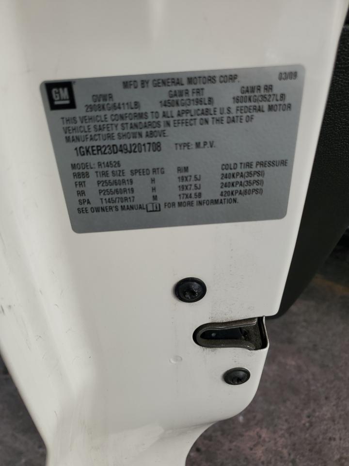 2009 GMC Acadia Slt-1 VIN: 1GKER23D49J201708 Lot: 82587515