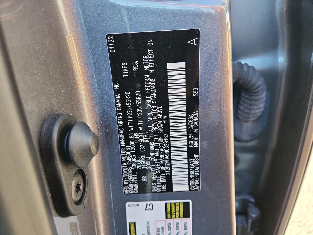 2022 Lexus Rx 350 VIN: 2T2HZMDA9NC329162 Lot: 91732685